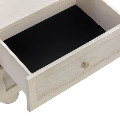 Grappa 22" Wood & Raffia Wavy 2-Drawer Nightstand