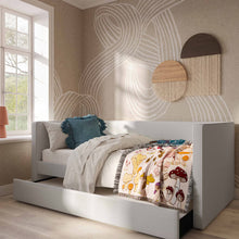 Cargar imagen en el visor de la galería, Alice Cream Linen Twin Trundle Bed
