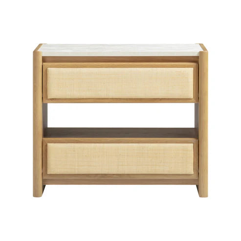 Paige 26" Natural Oak 2-Drawer Nightstand