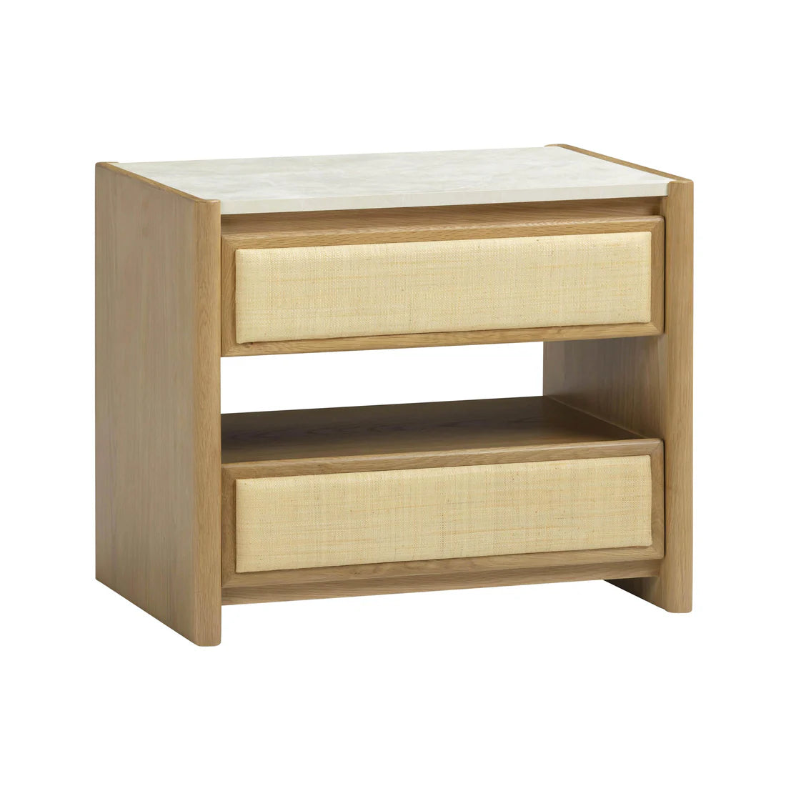 Paige 26" Natural Oak 2-Drawer Nightstand