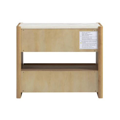 Paige 26" Natural Oak 2-Drawer Nightstand