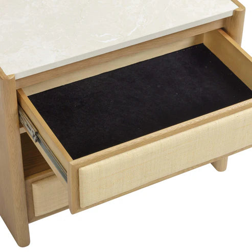 Paige 26" Natural Oak 2-Drawer Nightstand