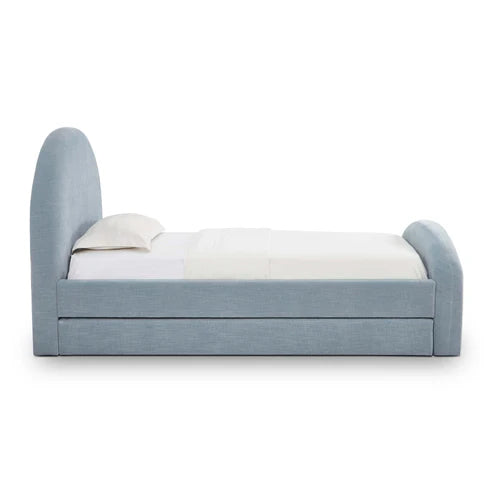 Moon Chambray Blue Performance Chenille Twin Trundle Bed