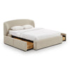 Corey Taupe Upcycled Linen Storage Bed