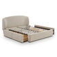 Corey Taupe Upcycled Linen Storage Bed