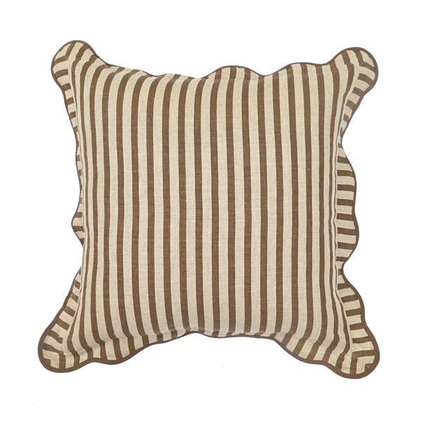 Striped 20" Linen Accent Cushion