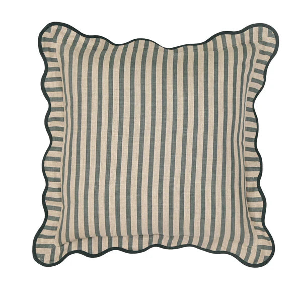 Striped 20" Linen Accent Cushion