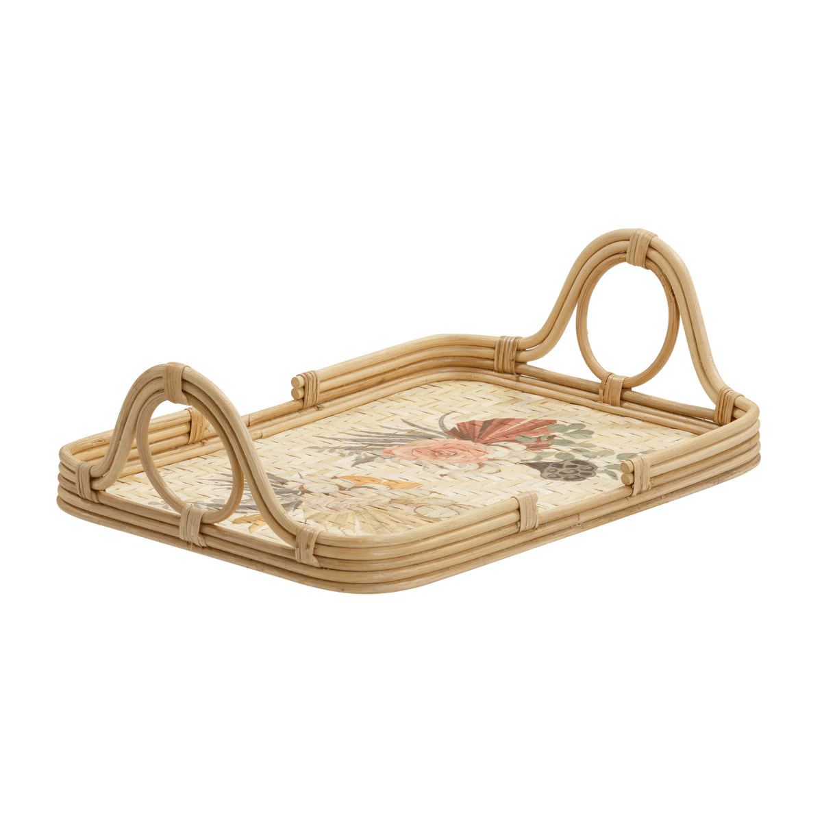 Corey Floral Bamboo Tray