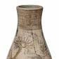 Earthenware Floral Pattern Vase in Grey