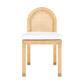 Amara Natural Rattan and Performance Fabric Arched Back Dining Chair
