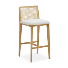 Cargar imagen en el visor de la galería, Gerri Performance Tweed and Rattan Counter Stool
