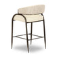 Taburete de bar Tatum de cuero vegano de alto rendimiento en dos tonos