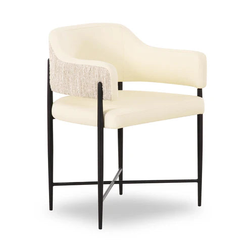 Silla de comedor Sezanne de cuero vegano de alto rendimiento en dos tonos
