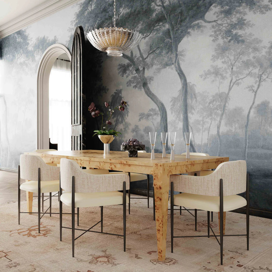 Silla de comedor Sezanne de cuero vegano de alto rendimiento en dos tonos