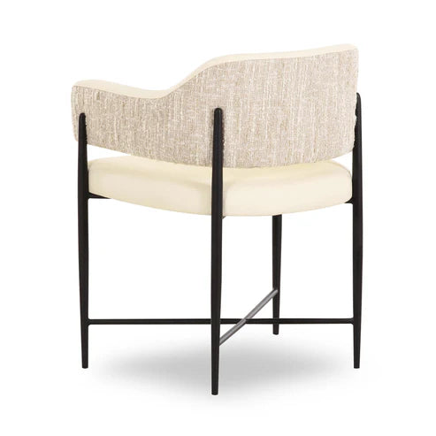 Silla de comedor Sezanne de cuero vegano de alto rendimiento en dos tonos