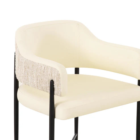 Silla de comedor Sezanne de cuero vegano de alto rendimiento en dos tonos