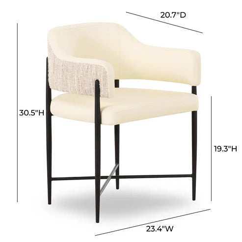 Silla de comedor Sezanne de cuero vegano de alto rendimiento en dos tonos