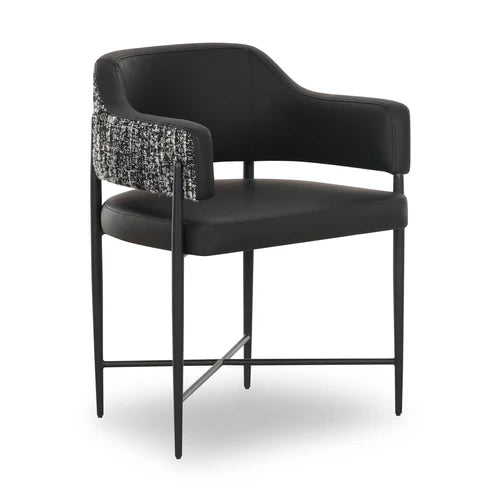 Silla de comedor Sezanne de cuero vegano de alto rendimiento en dos tonos