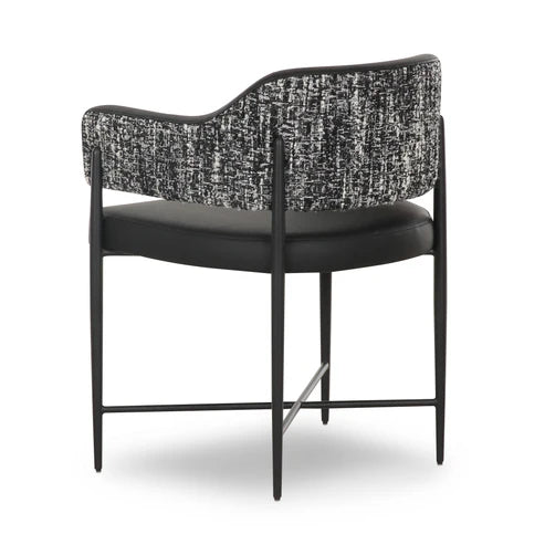 Silla de comedor Sezanne de cuero vegano de alto rendimiento en dos tonos