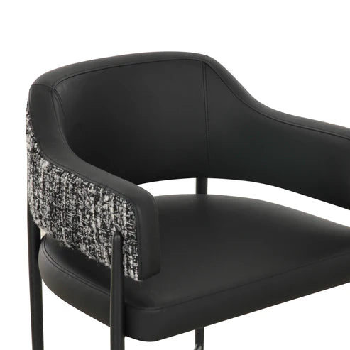 Silla de comedor Sezanne de cuero vegano de alto rendimiento en dos tonos