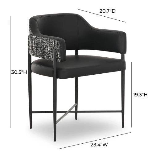 Silla de comedor Sezanne de cuero vegano de alto rendimiento en dos tonos