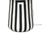 Minori Black Striped Papier Mache Table Lamp