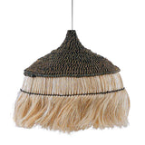 Sula Natural and Black Upcycled Abaca Pendant Lamp