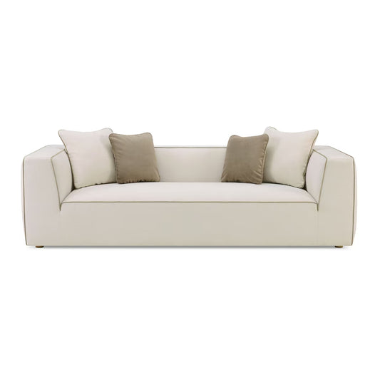 Tristine Olive Green Upcycled Basketweave Sofa