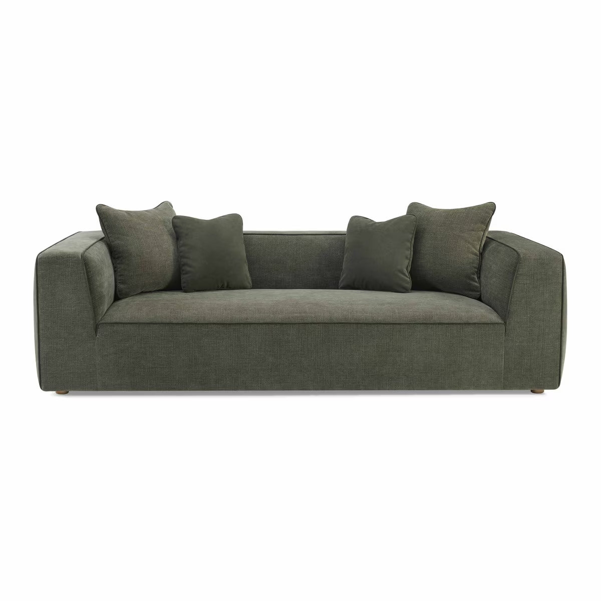 Tristine Olive Green Upcycled Basketweave Sofa