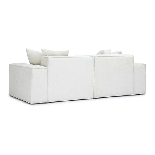 Mindy 84" Chenille Basketweave Modular Loveseat