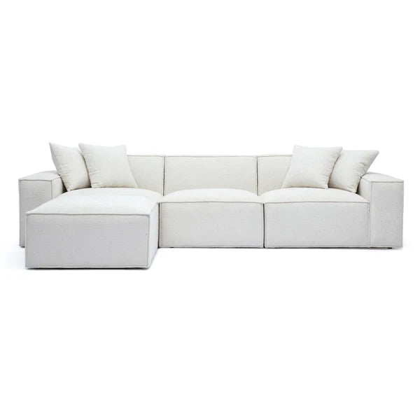 Mindy 4-Piece Chenille Basketweave Modular Sectional