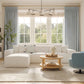 Mindy 84" Chenille Basketweave Modular Loveseat