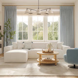 Mindy 115" Chenille Basketweave Modular Sofa