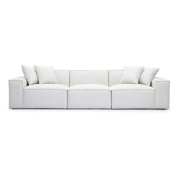 Mindy 115" Chenille Basketweave Modular Sofa