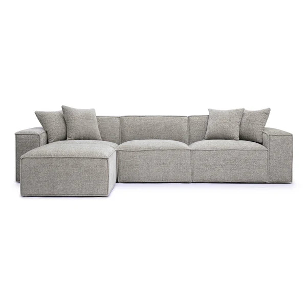 Mindy 4-Piece Chenille Basketweave Modular Sectional