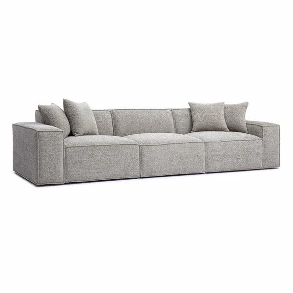 Mindy 115" Chenille Basketweave Modular Sofa
