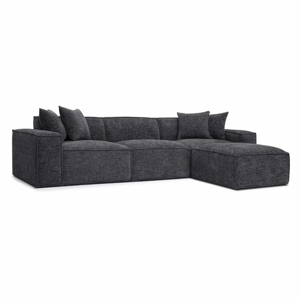 Mindy 4-Piece Chenille Basketweave Modular Sectional