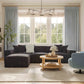 Mindy 84" Chenille Basketweave Modular Loveseat
