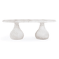 Smooch White Marble Print Indoor / Outdoor 87" Oval Dining Table