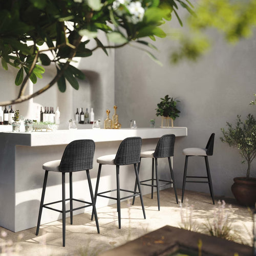 Alexa Rattan Performance Fabric Barstool