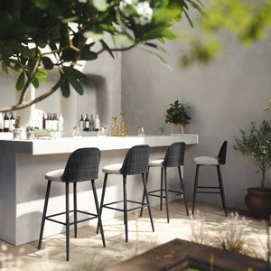 Alexa Rattan Performance Fabric Barstool