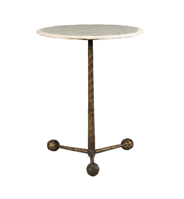 Orbital White Marble Side Table