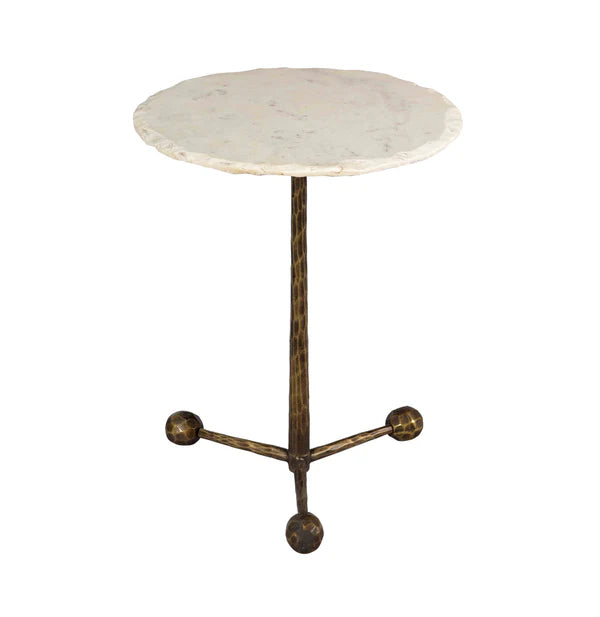 Orbital White Marble Side Table