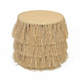 Mesa auxiliar redonda de ratán natural Luau