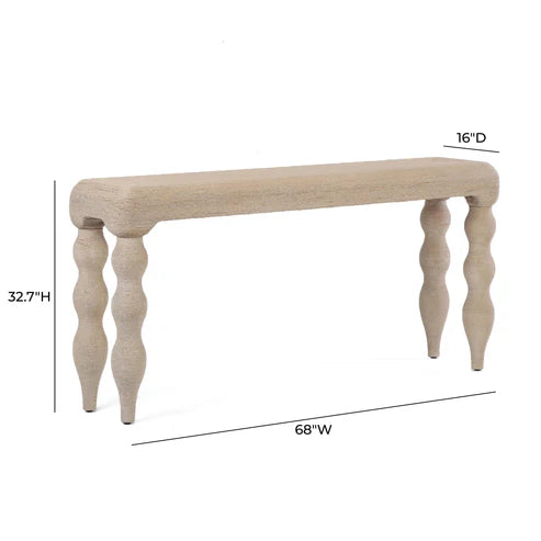 Consola Vicky de 172 cm con tejido natural de algas marinas