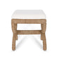 Kappa Cream Contract-Grade Fabric and Natural Seagrass Accent Stool