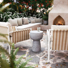 Cargar imagen en el visor de la galería, Charra Faux Travertine Indoor/Outdoor Side Table
