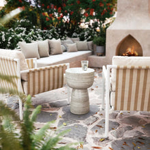 Cargar imagen en el visor de la galería, Charra Faux Travertine Indoor/Outdoor Side Table
