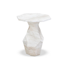 Cargar imagen en el visor de la galería, Esme Faux Marble Indoor / Outdoor Round Side Table

