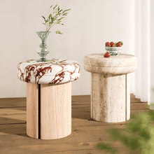 Cargar imagen en el visor de la galería, Sheila Travertine Textured Concrete Side Table
